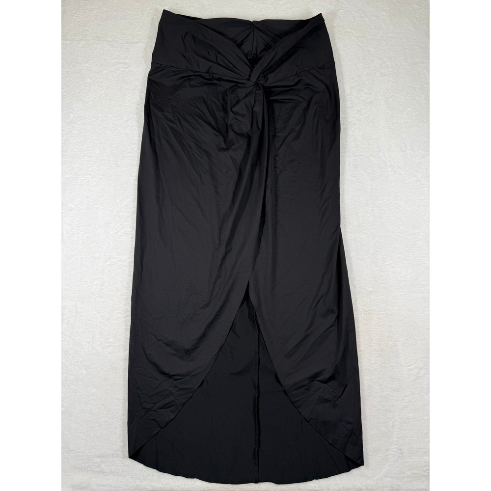 SKIMS Swim Twist Front Skirt Onyx Black‎ Plus Size 3X Faux Wrap Cover Up Skirt